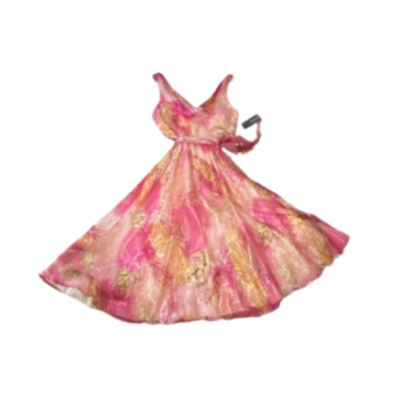 NWT VICTOR COSTA Womens Pink Drape Silk Dress Size 12 Fairycore Balletcore Flowy - Picture 12 of 12